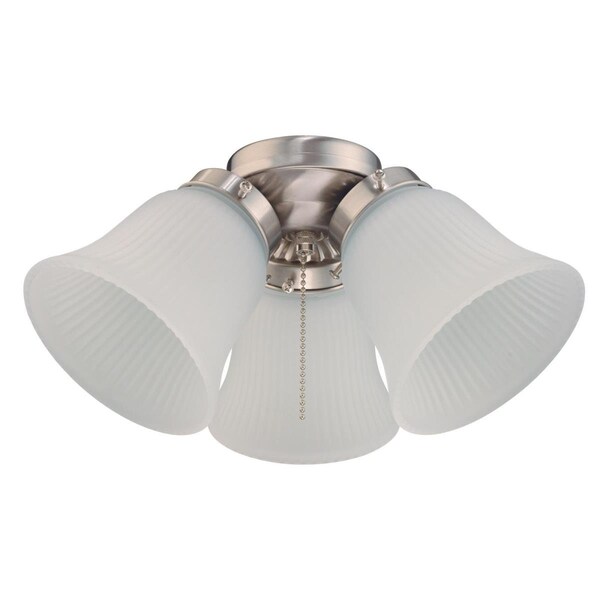Westinghouse Ceiling Fan -Light Kit 3Lgt Cluster, Brushed Nickel Frosted Ribbed Glass 7784900 - main